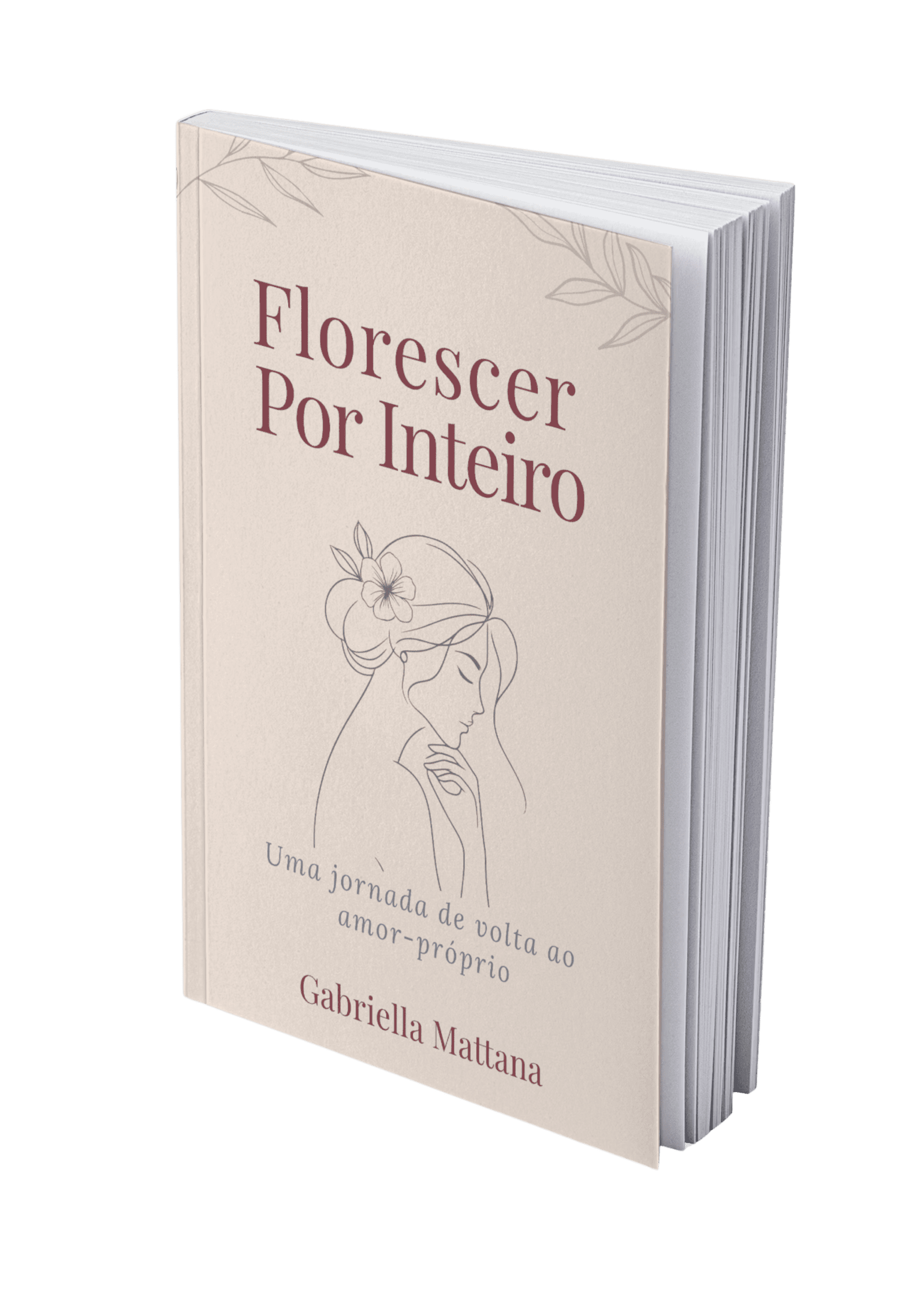 capa do livro Florescer por Inteiro bege com mulher em traços finos